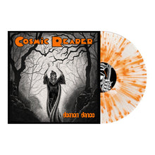 Load image into Gallery viewer, Vinyl record with 'Cosmic Reaper' cover art featuring a dark figure and orange text.