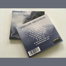 Load image into Gallery viewer, back cover of CD digipak with the text &#39;COWBOYS &amp; ALIENS Horses of Rebellion&#39;.