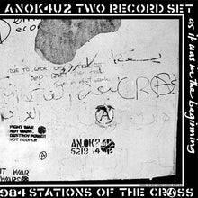 Cargar imagen en el visor de la galería, Black and white album cover with text and symbols, featuring the title 'Stations of the Cross' and artist name 'Anok4uz'.