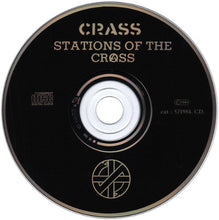 Cargar imagen en el visor de la galería, CD with 'Crass' and 'Stations of the Cross' text on a black background