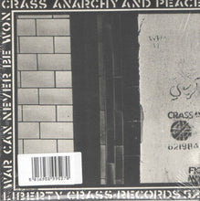 Cargar imagen en el visor de la galería, Album cover with text 'Crass Anarchy and Peace' and a barcode, featuring a brick wall and concrete texture.