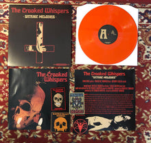Load image into Gallery viewer, Vinyl record and its packaging with 'The Crooked Whispers' on a patterned surface