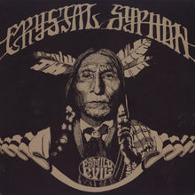Charger l'image dans la galerie, Cover art for Crystal Syphon's album 'Family Evil / Elephant Ball' featuring a black and white illustration of a person with a feathered headdress and necklaces.