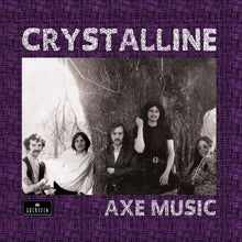 Cargar imagen en el visor de la galería, Album cover with a group of people in front of a tree, featuring the text 'Crystalline' and 'Axe Music' on a purple background.