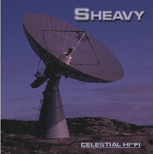 Cargar imagen en el visor de la galería, Satellite dish with 'Sheavy' and 'Celestial Hi-Fi' text on a purple sky background