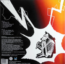 Load image into Gallery viewer, Album cover with skeleton design and abstract shapes on a black, red, and white background