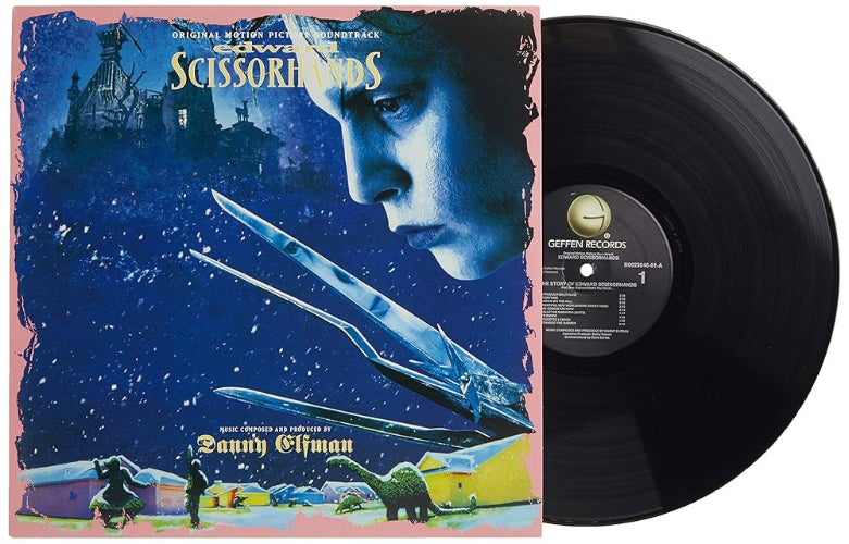 Vinyl record with 'Edward Scissorhands' movie soundtrack cover