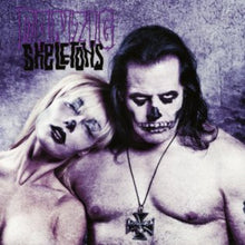 Cargar imagen en el visor de la galería, The image features the album cover of "Skeletons," the tenth studio album by the American heavy metal band Danzig. The cover artwork is striking with its dark and ominous tone, depicting a skeleton leaning over a woman, both with a backdrop of a distressed, grainy texture.