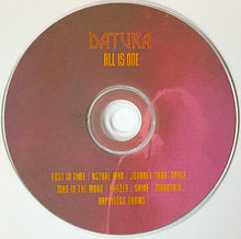 Cargar imagen en el visor de la galería, CD with 'Datura All Is One' album cover featuring tracklist on a white background