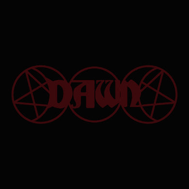 Red 'Dawn' logo with pentagram design on a black background