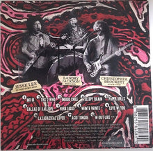 Cargar imagen en el visor de la galería, Album cover with band members and tracklist on a red and black abstract background