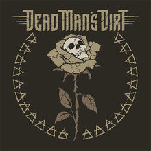 Cargar imagen en el visor de la galería, Dead Man's Dirt logo with skull and rose design on a dark background