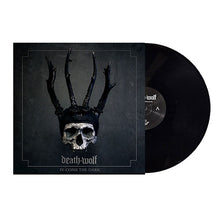 Cargar imagen en el visor de la galería, Album cover of &#39;Death Wolf - IV: Come The Dark&#39; featuring a dark, gothic design with a skull wearing a crown resembling a horned helmet against a textured black background.