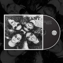 Cargar imagen en el visor de la galería, Album cover for 'Wásté' by Deathchant with a black and white photo of four people and a CD disc.