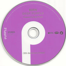 Load image into Gallery viewer, CD disc of Deep Purple's 'Burn' with purple and white design