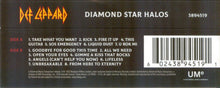 Cargar imagen en el visor de la galería, Def Leppard - Diamond Star Halos back cassette tape information.