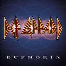 Load image into Gallery viewer, Def Leppard album cover for &#39;Euphoria&#39; with fiery text on a dark background
