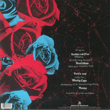 Cargar imagen en el visor de la galería, Vinyl record sleeve with red and blue roses on a black background