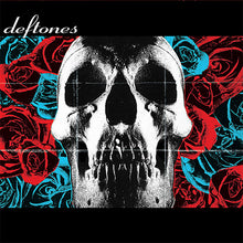 Load image into Gallery viewer, The product image features the cover art of the Deftones album, depicting a black and white skull design with red and blue rose patterns in the background.