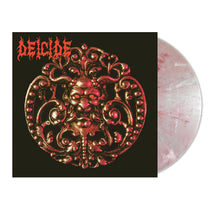 Cargar imagen en el visor de la galería, Vinyl record with ornate design and 'Deicide' branding on a black background