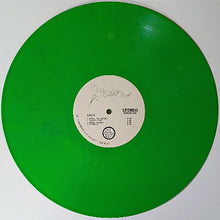 Load image into Gallery viewer, Green vinyl record with a label on a white background