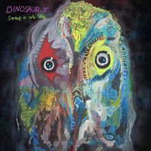 Cargar imagen en el visor de la galería, Colorful album cover with artistic depiction of a face and text &#39;Dinosaur Jr. Sweep it in Style&#39;.