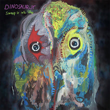Load image into Gallery viewer, Colorful album cover with artistic depiction of an owl and text 'Dinosaur Jr.' and 'Sweep it in'.