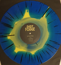 Load image into Gallery viewer, Vinyl record with 'Dirt Forge' label featuring a blue and yellow gradient