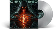 Cargar imagen en el visor de la galería, Vinyl record with a dark cover featuring a hooded figure and fiery design, labeled 'Disturbed'.