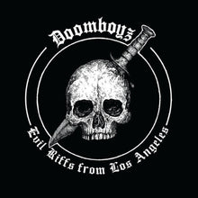 Charger l'image dans la galerie, Black and white logo with skull and sword, featuring 'Doomboyz' text on a black background.