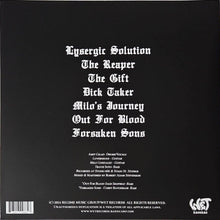 Charger l'image dans la galerie, Black album cover with white text listing track names and credits.