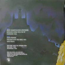 Load image into Gallery viewer, Vinyl record sleeve with text and a dark, abstract design