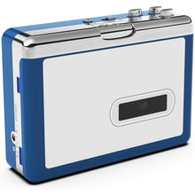 Cargar imagen en el visor de la galería, Blue and silver cassette player on a white background