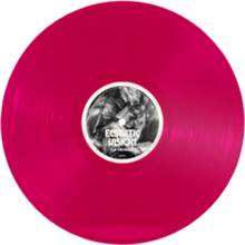 Load image into Gallery viewer, Pink vinyl record with a label on a white background