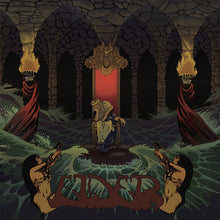 Load image into Gallery viewer, Album cover art featuring a dark, mystical scene with figures and torches surrounding a central figure, set against a backdrop of gothic arches and flames.
