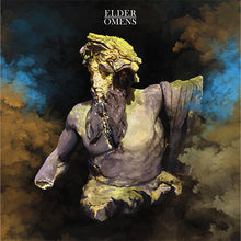 Load image into Gallery viewer, Album cover for Elder's Omens featuring a digital artwork of a statue with a fusion of classical and abstract styles, set against a multicolored background.