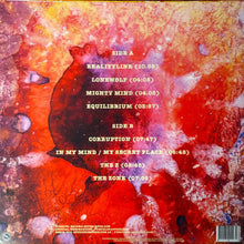 Cargar imagen en el visor de la galería, Album cover with abstract design and tracklist on a red and orange background