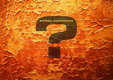 Charger l'image dans la galerie, A poster with a large question mark and the text 'ENIGMA EXPERIENCE' on a background with a crisscross pattern.