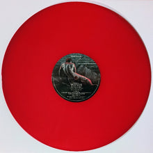 Cargar imagen en el visor de la galería, Red vinyl record with a black label featuring text and an image of a person.
