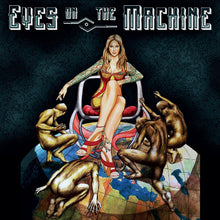 Charger l'image dans la galerie, Album cover art for 'Eyes On The Machine' featuring a stylized woman sitting in a chair with a cityscape background, flanked by two animal-like figures.