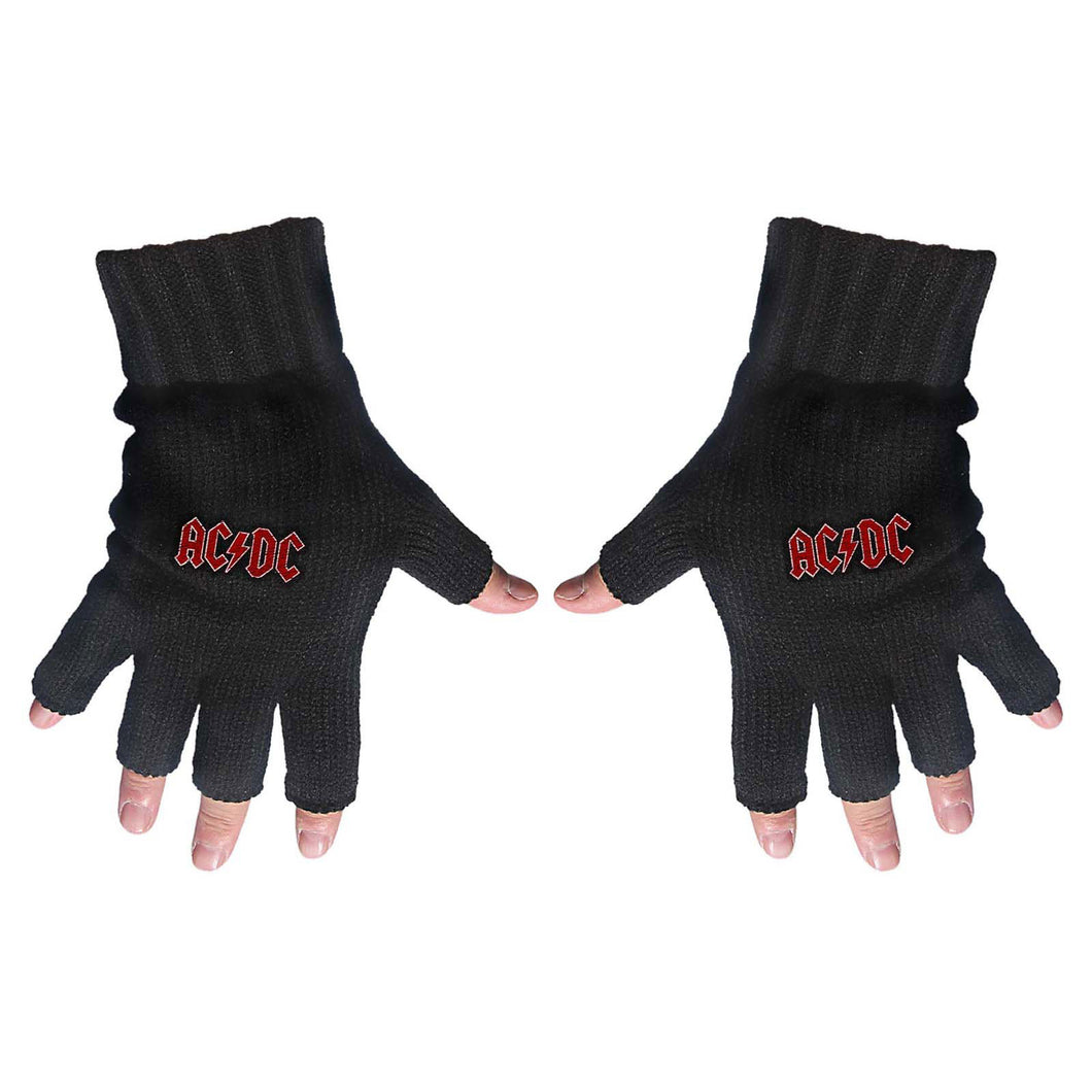 AC/DC Unisex Fingerless Gloves: Classic Red Logo