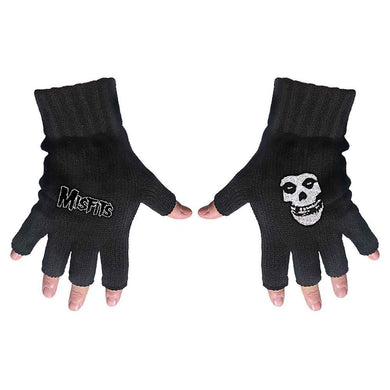 Misfits - Unisex Fingerless Gloves:  Logo And Fiend (Black)