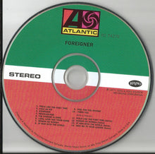 Load image into Gallery viewer, CD with Atlantic Records logo and album title 'Foreigner' on a red and green background