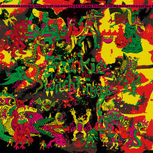 Charger l'image dans la galerie, Colorful album cover with abstract designs and text on a black background