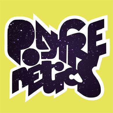 Polyfrenetics - Self Titled front album cover with graffiti-style text on a yellow background