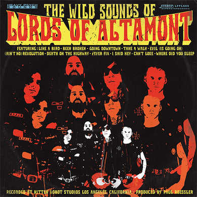 Lords of Altamont - The Wild Sounds of front album cover with stylized faces and text.