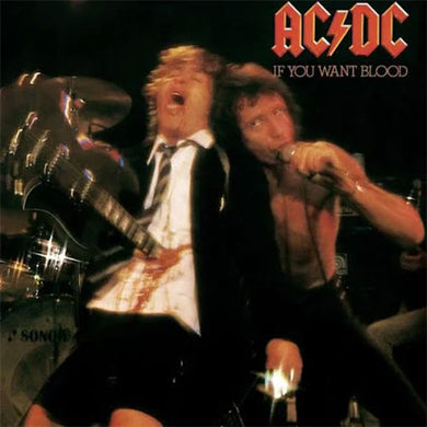 AC/DC - If You Want Blood (You've Got It) front album cover featuring two musicians on stage.