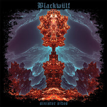 Load image into Gallery viewer, Blackwulf - Sinister Sides front album cover with a central fiery design against a dark, abstract background