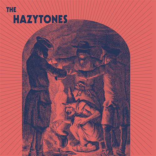 The Hazytones self titled, front album cover with vintage-style illustration of four figures around a table.