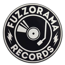 Cargar imagen en el visor de la galería, Logo of Fuzzorama Records with a vinyl record design on a black background